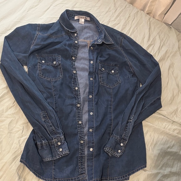 Forever 21 Tops - Forever 21 Blue Button Down Shirt